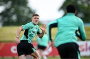 2 June 2025; Dara O'Shea during a Republic of Ireland training session at the FAI National Training Centre in Abbotstown, Dublin. Photo by Seb Daly/Sportsfile