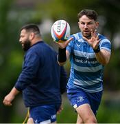 2 June 2025; Hugo Keenan, right, and Rabah Slimani during a Leinster Rugby squad training session at UCD in Dublin. Photo by Shauna Clinton/Sportsfile