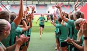 2 June 2025; Louise Quinn is given a guard of honour by team-mates following a Republic of Ireland women's media conference at Páirc Uí Chaoimh in Cork. Photo by Stephen McCarthy/Sportsfile