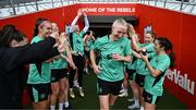 2 June 2025; Louise Quinn is given a guard of honour by team-mates following a Republic of Ireland women's media conference at Páirc Uí Chaoimh in Cork. Photo by Stephen McCarthy/Sportsfile