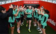 2 June 2025; Louise Quinn is given a guard of honour by team-mates following a Republic of Ireland women's media conference at Páirc Uí Chaoimh in Cork. Photo by Stephen McCarthy/Sportsfile