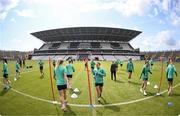 2 June 2025; Marissa Sheva and team-mates during a Republic of Ireland women's training session at Páirc Uí Chaoimh in Cork. Photo by Stephen McCarthy/Sportsfile