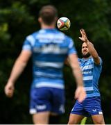 2 June 2025; Jamison Gibson-Park, right, and Luke McGrath during a Leinster Rugby squad training session at UCD in Dublin. Photo by Shauna Clinton/Sportsfile