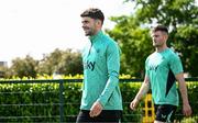 2 June 2025; Robbie Brady, left, and Josh Honohan during a Republic of Ireland training session at the FAI National Training Centre in Abbotstown, Dublin. Photo by Seb Daly/Sportsfile