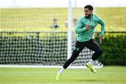 2 June 2025; Andrew Omobamidele during a Republic of Ireland training session at the FAI National Training Centre in Abbotstown, Dublin. Photo by Seb Daly/Sportsfile