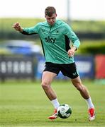 2 June 2025; Evan Ferguson during a Republic of Ireland training session at the FAI National Training Centre in Abbotstown, Dublin. Photo by Seb Daly/Sportsfile