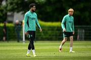 2 June 2025; Andrew Omobamidele during a Republic of Ireland training session at the FAI National Training Centre in Abbotstown, Dublin. Photo by Seb Daly/Sportsfile