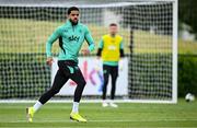 2 June 2025; Andrew Omobamidele during a Republic of Ireland training session at the FAI National Training Centre in Abbotstown, Dublin. Photo by Seb Daly/Sportsfile