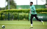 2 June 2025; Andrew Omobamidele during a Republic of Ireland training session at the FAI National Training Centre in Abbotstown, Dublin. Photo by Seb Daly/Sportsfile