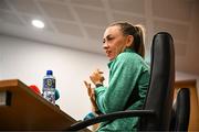 2 June 2025; Katie McCabe during a Republic of Ireland women's media conference at Páirc Uí Chaoimh in Cork. Photo by Stephen McCarthy/Sportsfile