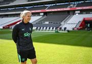 2 June 2025; Head coach Carla Ward before a Republic of Ireland women's media conference at Páirc Uí Chaoimh in Cork. Photo by Stephen McCarthy/Sportsfile