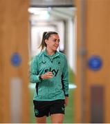 2 June 2025; Katie McCabe arrives for a Republic of Ireland women's media conference at Páirc Uí Chaoimh in Cork. Photo by Stephen McCarthy/Sportsfile