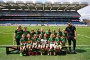 2 June 2025; Participants and mentors from Kickhams Creggan in Antrim during the 2025 LGFA Under 10 Go Games Festival Day at Croke Park in Dublin. Photo by Piaras Ó Mídheach/Sportsfile