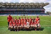 2 June 2025; Participants and mentors from St Pat's Blennerville in Kerry during the 2025 LGFA Under 10 Go Games Festival Day at Croke Park in Dublin. Photo by Piaras Ó Mídheach/Sportsfile