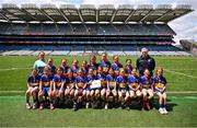 2 June 2025; Participants and mentors from Naomh Padraig Uisce Chaoin in Donegal during the 2025 LGFA Under 10 Go Games Festival Day at Croke Park in Dublin. Photo by Piaras Ó Mídheach/Sportsfile