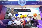 1 June 2025; Pacers during the 2025 Vhi Women’s Mini Marathon. More than 28,500 women from all over the country took to the streets of Dublin to run, walk and jog the 10km route, raising much needed funds for hundreds of charities. For further information please log on to www.vhiwomensminimarathon.ie Photo by David Fitzgerald/Sportsfile