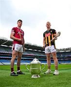 3 June 2025; Cathal Mannon of Galway, left, and Adrian Mullen of Kilkenny during a Leinster GAA Senior Hurling Championship Final preview media event at Croke Park in Dublin. Photo by Tyler Miller/Sportsfile