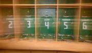 3 June 2025; Jerseys in the Republic of Ireland dressingroom before the UEFA Women's Nations League, League B match between Republic of Ireland and Slovenia at Páirc Uí Chaoimh in Cork. Photo by Stephen McCarthy/Sportsfile