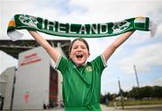 3 June 2025; Republic of Ireland supporter Ellie Byrne, age 11, from Cork, before the UEFA Women's Nations League, League B match between Republic of Ireland and Slovenia at Páirc Uí Chaoimh in Cork. Photo by David Fitzgerald/Sportsfile