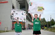 3 June 2025; Republic of Ireland supporters Cara, left, and Eva Keogh, from Bray, Wicklow, before the UEFA Women's Nations League, League B match between Republic of Ireland and Slovenia at Páirc Uí Chaoimh in Cork. Photo by David Fitzgerald/Sportsfile