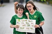 3 June 2025; Republic of Ireland supporters Conor and Lauren Fitzgerald, from Cashel, Tipperary, before the UEFA Women's Nations League, League B match between Republic of Ireland and Slovenia at Páirc Uí Chaoimh in Cork. Photo by David Fitzgerald/Sportsfile