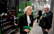 3 June 2025; Republic of Ireland head coach Carla Ward arrives before the UEFA Women's Nations League, League B match between Republic of Ireland and Slovenia at Páirc Uí Chaoimh in Cork. Photo by Stephen McCarthy/Sportsfile