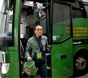 3 June 2025; Tyler Toland of Republic of Ireland arrives before the UEFA Women's Nations League, League B match between Republic of Ireland and Slovenia at Páirc Uí Chaoimh in Cork. Photo by Stephen McCarthy/Sportsfile