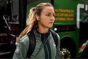 3 June 2025; Kyra Carusa of Republic of Ireland arrives before the UEFA Women's Nations League, League B match between Republic of Ireland and Slovenia at Páirc Uí Chaoimh in Cork. Photo by Stephen McCarthy/Sportsfile