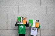 3 June 2025; Republic of Ireland supporters Mia Carroll, age 9, left, and Kaci Carroll, age 4, from Mahon in Cork, before the UEFA Women's Nations League, League B match between Republic of Ireland and Slovenia at Páirc Uí Chaoimh in Cork. Photo by David Fitzgerald/Sportsfile
