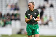 3 June 2025; Republic of Ireland captain Katie McCabe warms up before the UEFA Women's Nations League, League B match between Republic of Ireland and Slovenia at Páirc Uí Chaoimh in Cork. Photo by David Fitzgerald/Sportsfile