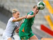 3 June 2025; Saoirse Noonan of Republic of Ireland in action against Dominika Conc of Slovenia during the UEFA Women's Nations League, League B match between Republic of Ireland and Slovenia at Páirc Uí Chaoimh in Cork. Photo by Stephen McCarthy/Sportsfile