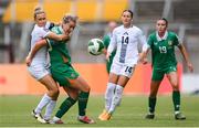 3 June 2025; Saoirse Noonan of Republic of Ireland in action against Dominika Conc of Slovenia during the UEFA Women's Nations League, League B match between Republic of Ireland and Slovenia at Páirc Uí Chaoimh in Cork. Photo by Stephen McCarthy/Sportsfile