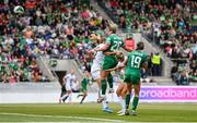 3 June 2025; Saoirse Noonan of Republic of Ireland scores her side's first goal during the UEFA Women's Nations League, League B match between Republic of Ireland and Slovenia at Páirc Uí Chaoimh in Cork. Photo by Stephen McCarthy/Sportsfile