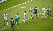 3 June 2025; Emily Murphy of Republic of Ireland has a header on goal during the UEFA Women's Nations League, League B match between Republic of Ireland and Slovenia at Páirc Uí Chaoimh in Cork. Photo by Shauna Clinton/Sportsfile
