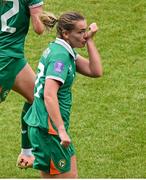 3 June 2025; Saoirse Noonan of Republic of Ireland celebrates after scoring her side's first goal during the UEFA Women's Nations League, League B match between Republic of Ireland and Slovenia at Páirc Uí Chaoimh in Cork. Photo by Shauna Clinton/Sportsfile