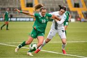 3 June 2025; Kyra Carusa of Republic of Ireland in action against Kaja Korošec of Slovenia during the UEFA Women's Nations League, League B match between Republic of Ireland and Slovenia at Páirc Uí Chaoimh in Cork. Photo by David Fitzgerald/Sportsfile