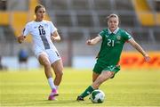 3 June 2025; Kaja Eržen of Slovenia in action against Emily Murphy of Republic of Ireland during the UEFA Women's Nations League, League B match between Republic of Ireland and Slovenia at Páirc Uí Chaoimh in Cork. Photo by Stephen McCarthy/Sportsfile