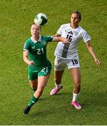 3 June 2025; Emily Murphy of Republic of Ireland in action against Kaja Eržen of Slovenia during the UEFA Women's Nations League, League B match between Republic of Ireland and Slovenia at Páirc Uí Chaoimh in Cork. Photo by Shauna Clinton/Sportsfile