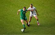 3 June 2025; Emily Murphy of Republic of Ireland in action against Kaja Eržen of Slovenia during the UEFA Women's Nations League, League B match between Republic of Ireland and Slovenia at Páirc Uí Chaoimh in Cork. Photo by Shauna Clinton/Sportsfile