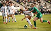 3 June 2025; Maja Sternad of Slovenia in action against Megan Connolly of Republic of Ireland during the UEFA Women's Nations League, League B match between Republic of Ireland and Slovenia at Páirc Uí Chaoimh in Cork. Photo by David Fitzgerald/Sportsfile