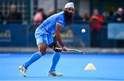 3 June 2025; Jarmanpreet Singh of India before the Men's International Hockey match between Ireland and India at Pembroke Wanderers Hockey Club in Dublin. Photo by Tyler Miller/Sportsfile
