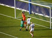 3 June 2025; Slovenia goalkeeper Zala Meršnik makes a save during the UEFA Women's Nations League, League B match between Republic of Ireland and Slovenia at Páirc Uí Chaoimh in Cork. Photo by Shauna Clinton/Sportsfile
