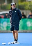 3 June 2025; Ireland Head coach Mark Tumilty before the Men's International Hockey match between Ireland and India at Pembroke Wanderers Hockey Club in Dublin. Photo by Tyler Miller/Sportsfile