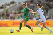 3 June 2025; Megan Connolly of Republic of Ireland in action against Lara Prašnikar of Slovenia during the UEFA Women's Nations League, League B match between Republic of Ireland and Slovenia at Páirc Uí Chaoimh in Cork. Photo by Stephen McCarthy/Sportsfile