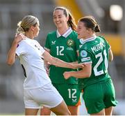 3 June 2025; Kaja Eržen of Slovenia and Emily Murphy of Republic of Ireland tussle during the UEFA Women's Nations League, League B match between Republic of Ireland and Slovenia at Páirc Uí Chaoimh in Cork. Photo by Stephen McCarthy/Sportsfile