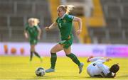 3 June 2025; Amber Barrett of Republic of Ireland in action against Kaja Korošec of Slovenia during the UEFA Women's Nations League, League B match between Republic of Ireland and Slovenia at Páirc Uí Chaoimh in Cork. Photo by Stephen McCarthy/Sportsfile