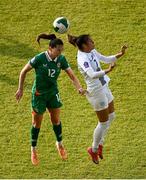3 June 2025; Anna Patten of Republic of Ireland in action against Nina Kajzba of Slovenia during the UEFA Women's Nations League, League B match between Republic of Ireland and Slovenia at Páirc Uí Chaoimh in Cork. Photo by Shauna Clinton/Sportsfile
