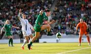 3 June 2025; Emily Murphy of Republic of Ireland attempts to keep the ball in play during the UEFA Women's Nations League, League B match between Republic of Ireland and Slovenia at Páirc Uí Chaoimh in Cork. Photo by Stephen McCarthy/Sportsfile