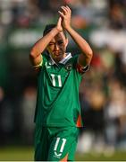 3 June 2025; Republic of Ireland captain Katie McCabe applauds supporters after the UEFA Women's Nations League, League B match between Republic of Ireland and Slovenia at Páirc Uí Chaoimh in Cork. Photo by David Fitzgerald/Sportsfile