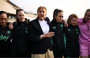 3 June 2025; Republic of Ireland head coach Carla Ward speaks to her players after the UEFA Women's Nations League, League B match between Republic of Ireland and Slovenia at Páirc Uí Chaoimh in Cork. Photo by Stephen McCarthy/Sportsfile